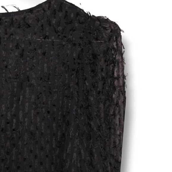 Blu Pepper Womens Sheer Top Size Small Black‎ Vneck 3/4 Sleeves Holiday Slouchy - Picture 9 of 14